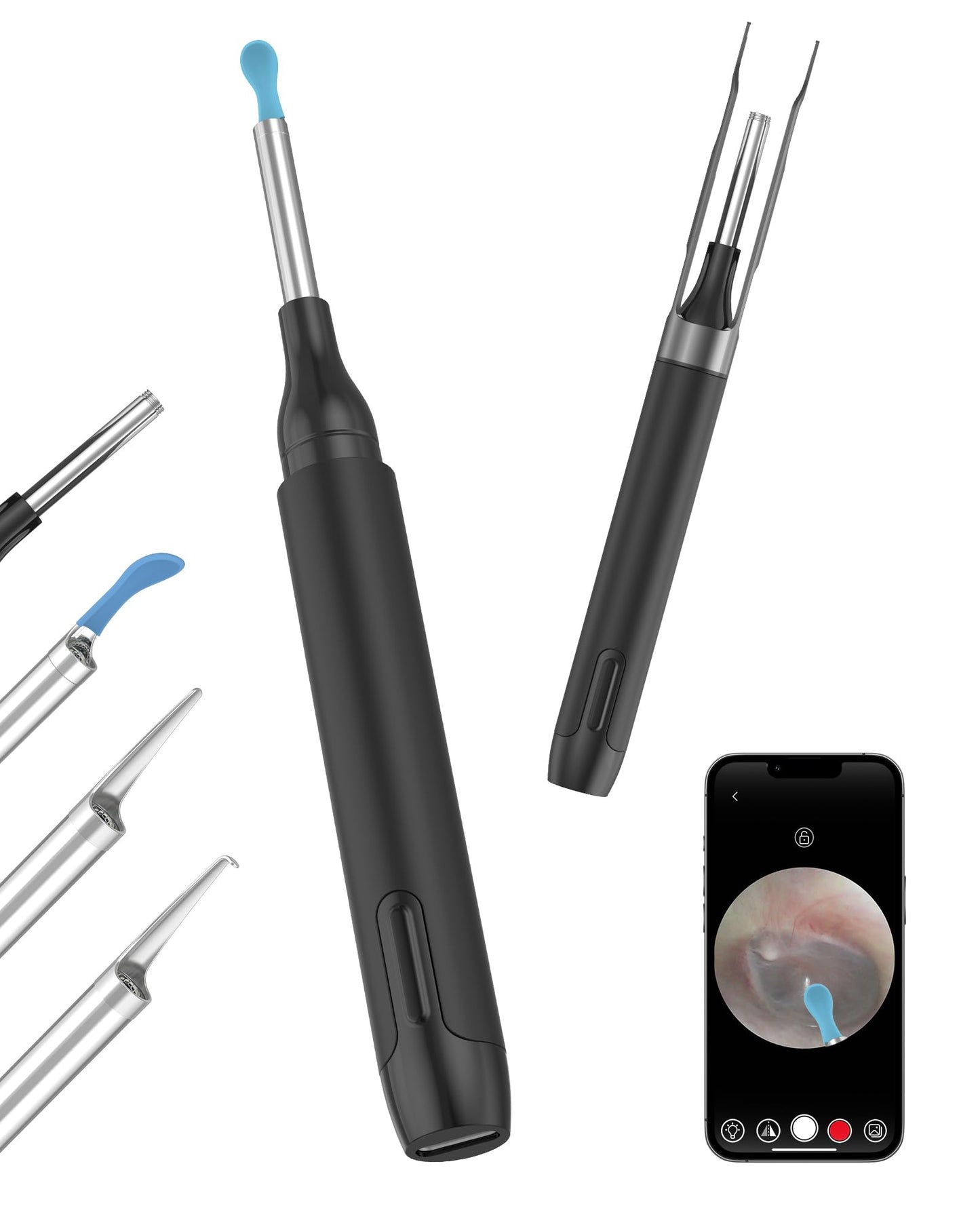Ear Wax Removal Camera Cleaner: Otoscope with Light Earwax Remover Cleaning Tool - 1080P HD Wirless Digital Scope with Tweezers and Spoon Endoscope Compatible with Smart Phone