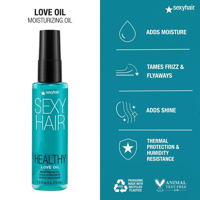 Healthy Love Oil Moisturizing Hair Oil - Controls Frizz & Adds Shine | Thermal Protection for All Hair Types