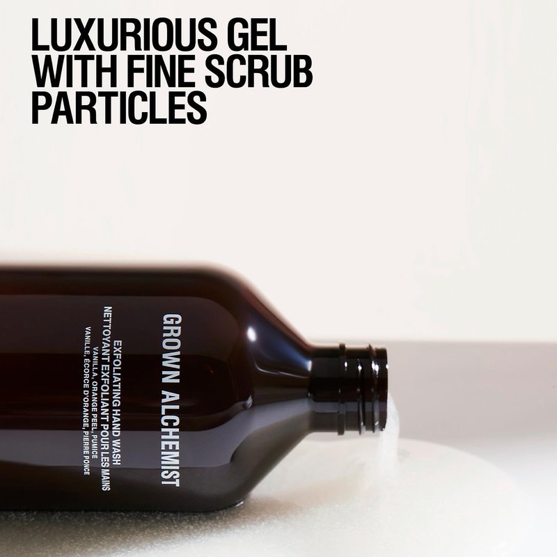 Grown Alchemist Exfoliating Hand Wash. Vanilla, Orange Peel + Pumice & Aloe. Gentle Cleanser Softens & Revitalizes Skin, 16.9 Ounce (500mL).