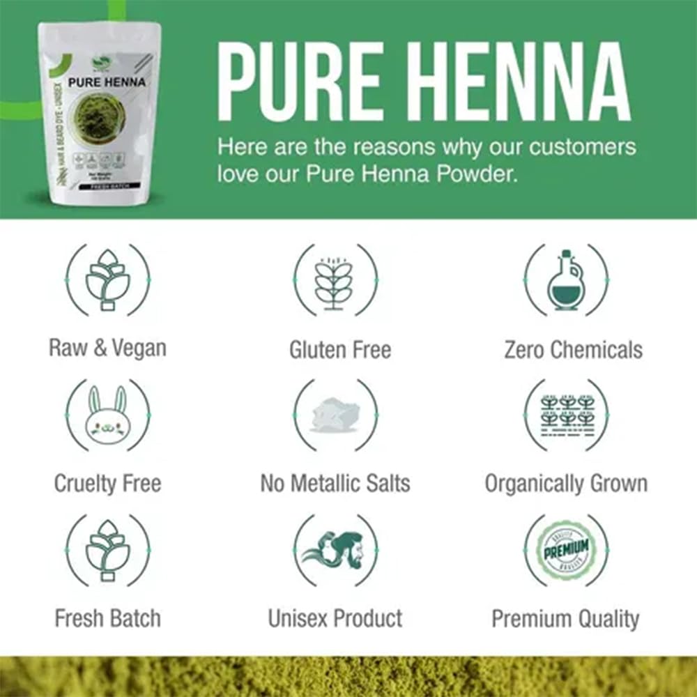 100% Pure Red Henna Powder for Hair Dye - Natural Hair Color | 1000 Grams
