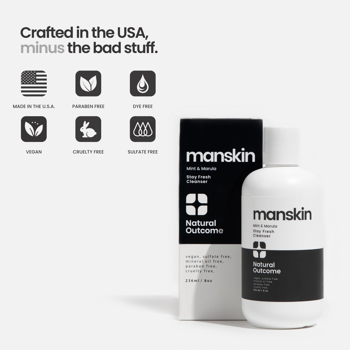 natural outcome Mens Face Wash Cleansing Gel with Mint and Marula Oil - Daily Cleanser Face Wash for Men - Sulfate Free 8 oz