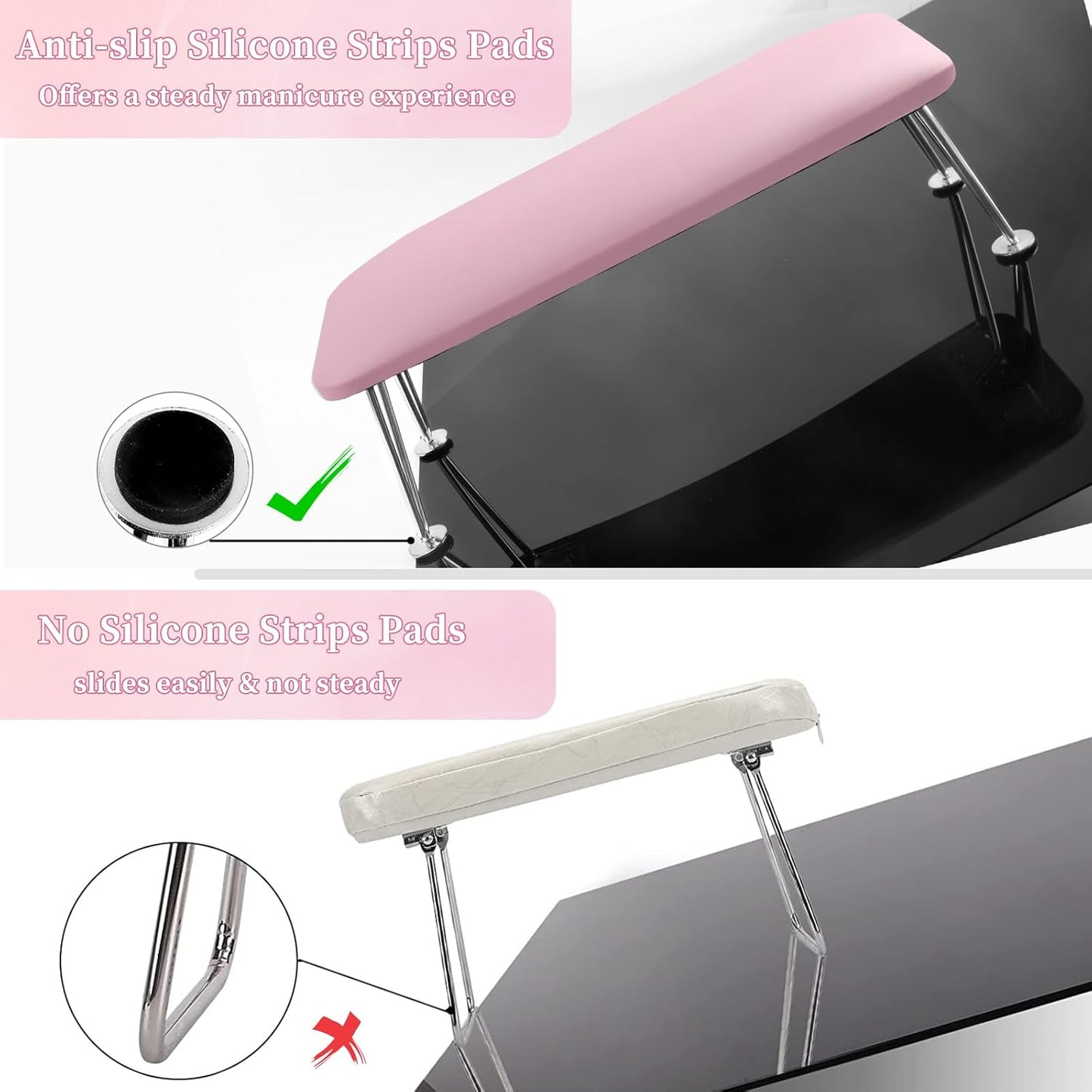 Nail Arm Rest - Microfiber Leather Cushion for Manicure | Purple Color, Perfect for Home or Salon Use