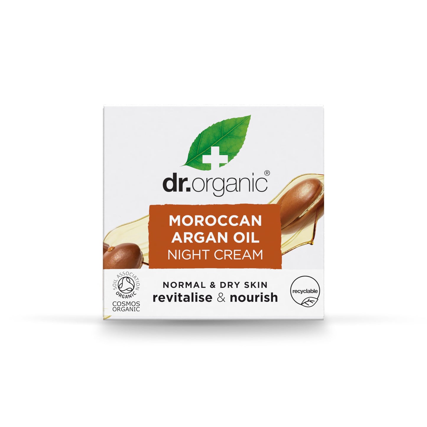 Dr. Organic Moroccan Argan Oil Night Cream | Nourishing Overnight Therapy Cream, For Normal to Dry Skin, Vegan, Natural, Certified Organic, Paraben & SLS-Free, 50 mL/ 1.7 fl oz