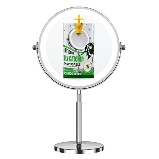Elasound 9 Fly Trap Bags Outdoor Hanging, Disposable Fly Catcher with Strong Fly Bait 9" Makeup Mirror (5)