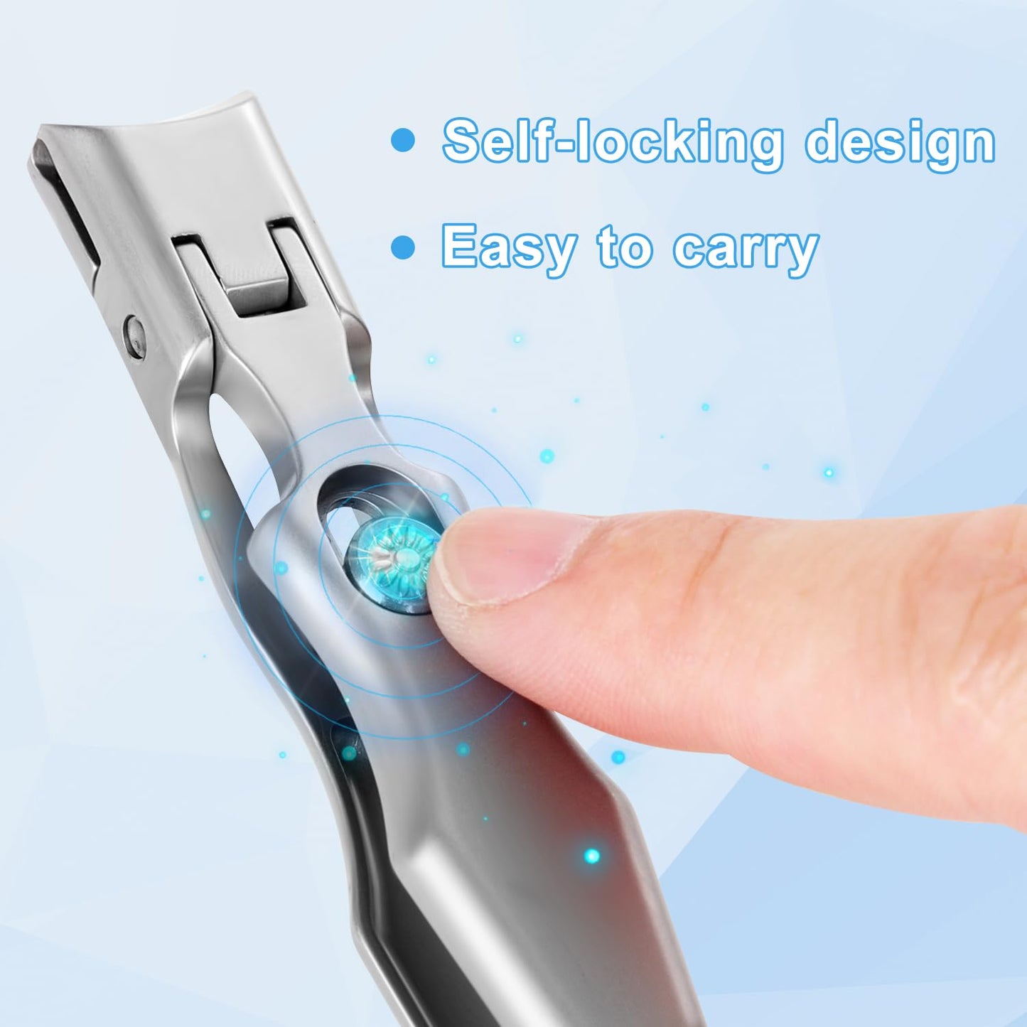 Toe Nail Clippers for Thick Nails, Sharp Nail Clippers Wide Mouth Toenail Clippers Seniors Super Sharp Stainless Steel Nail Clippers for Men Women (Silver)