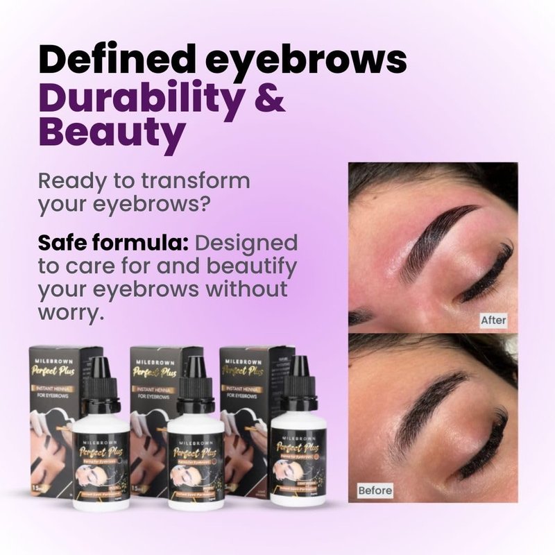 MILEBROWN PERFECT PLUS Eyebrow Henna, for natural-looking coloring, 15 ml (Brown)