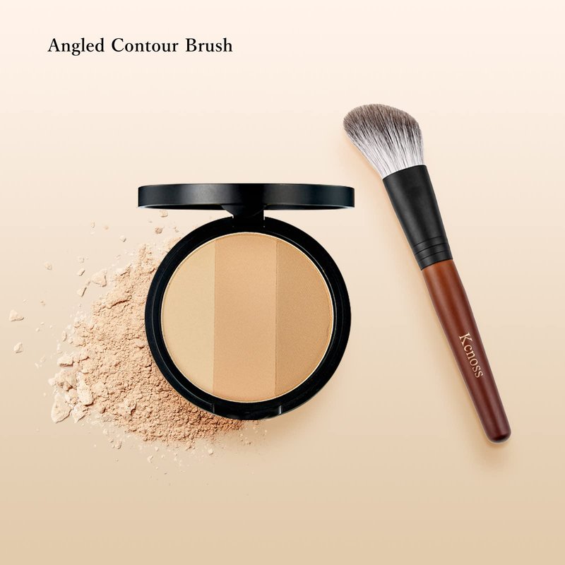 Kcnoss Contour Brush for Makeup Face Powder Brushes–Contour & Define–Perfect for Contour Powder，Blush, Bronzer, Highlighter–Even and Natural Application, Made with Natural Animal Hair Fox Bristles,