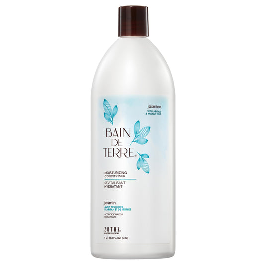 Bain de Terre Jasmine Moisturizing Conditioner, Rich Hydration for Dry Hair, with Argan & Monoi Oils, Paraben-Free, Color-Safe, Vegan, 33.8 Fl Oz