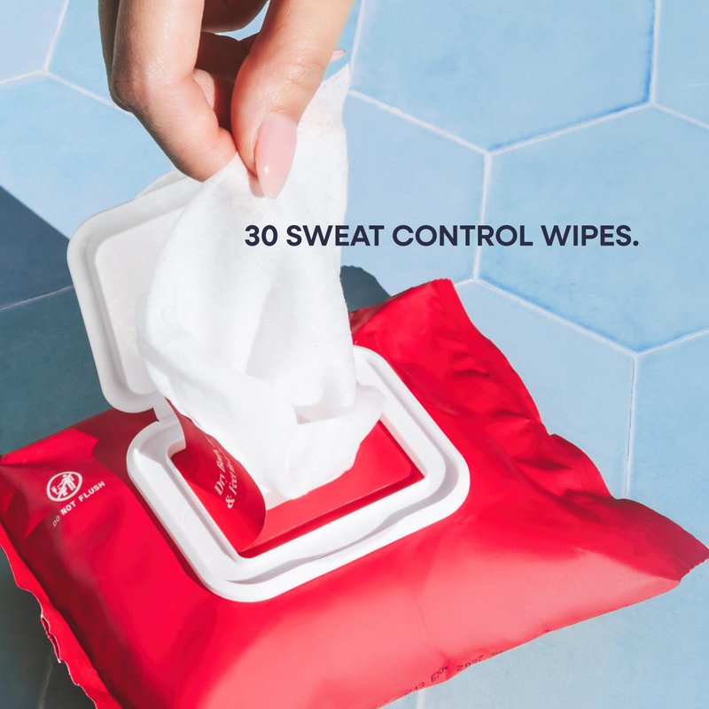 Whole Body Antiperspirant Wipes - Quick-Drying Sweat Control for Underarms, Chest, Groin & More | Unscented, Travel-Friendly, 1 Pack