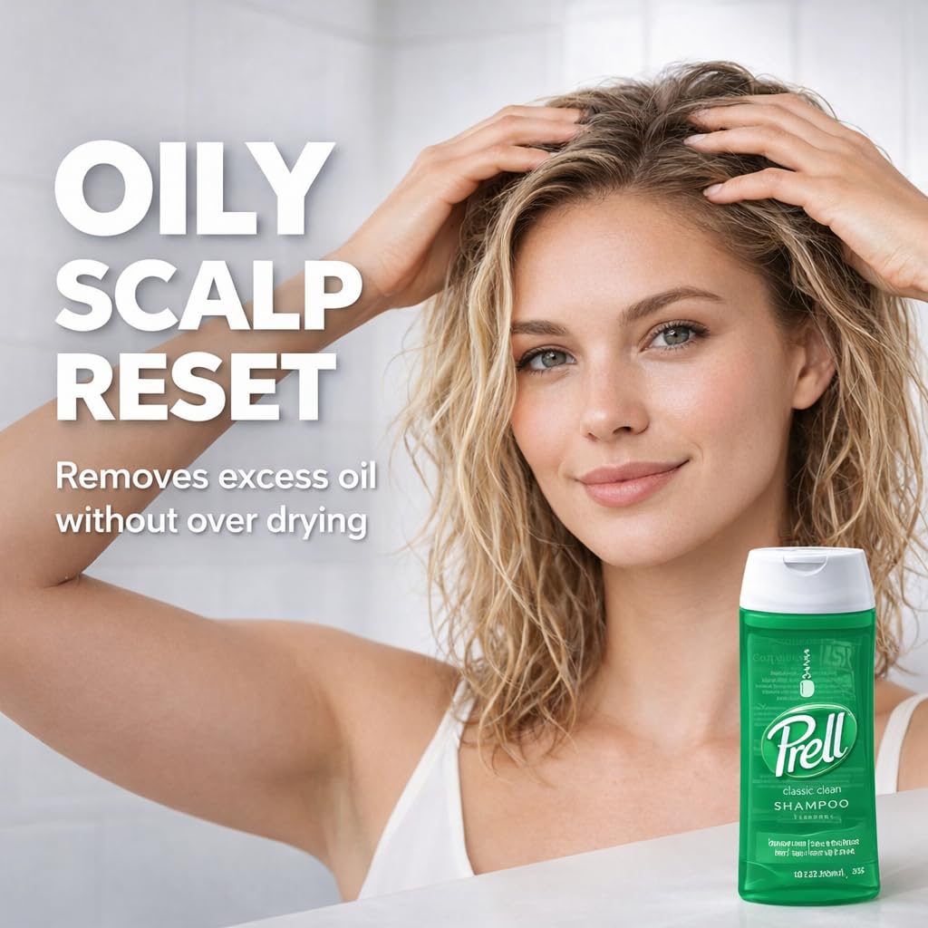Prell Original Green Shampoo – Classic Clean Deep Cleansing Shampoo for Men & Women | 13.5 oz | 4 Pack