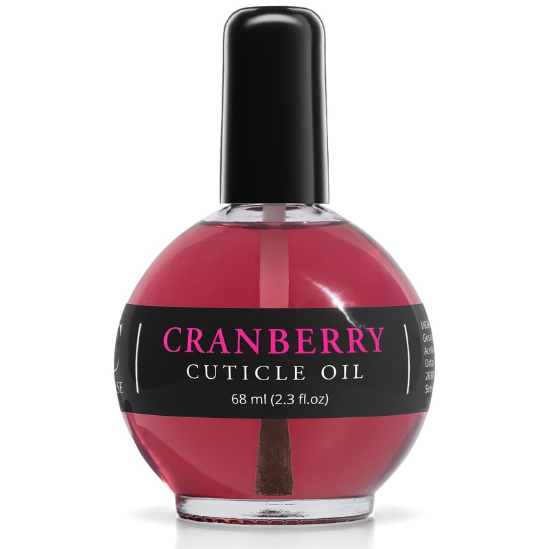 Ellie Chase Moisturizing Cuticle & Nail Care Oil 2.3 Fl Oz - Cranberry Scented – Infused with Jojoba Oil, Aloe, Vitamin E – Nail & Cuticle Hydration, Repair, Moisturizer, Strengthener, Growth