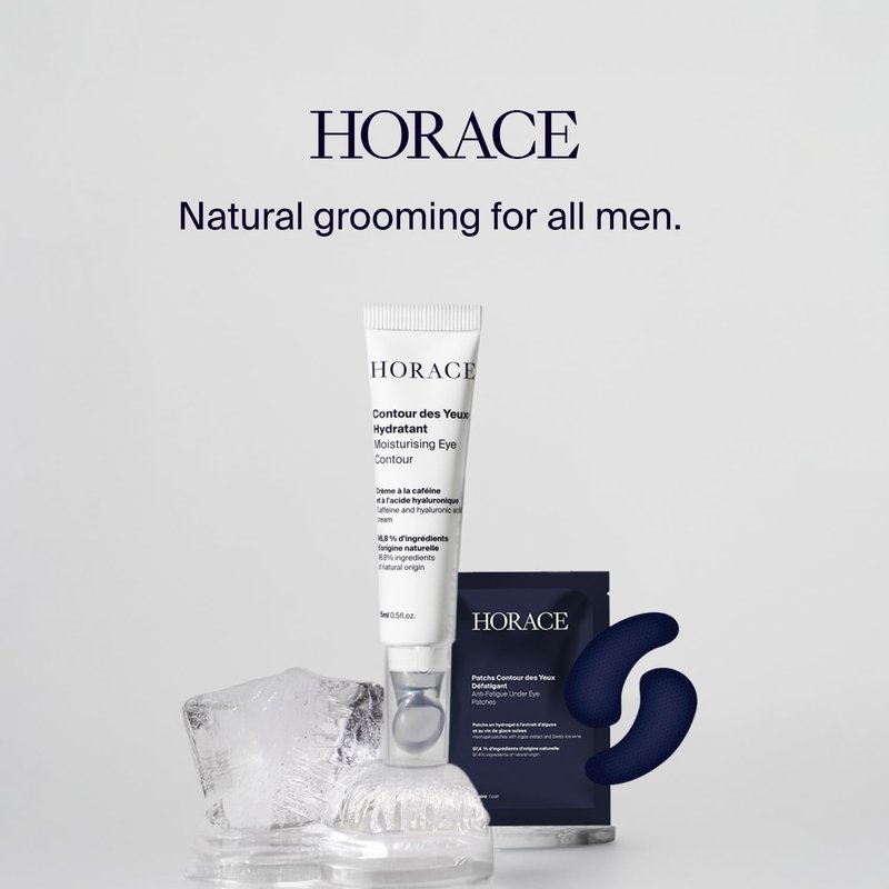 Horace Anti-Fatigue Under-Eye Patches for Men | Dark Circle & Puffiness Relief - Moisturizing Hydrogel, Unscented, 5 Pairs