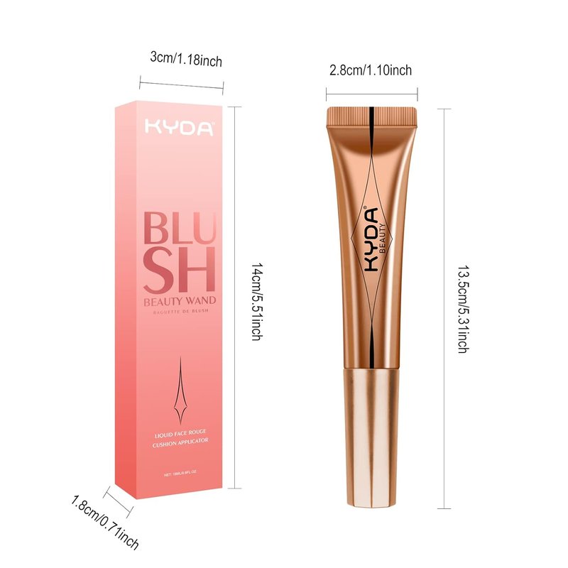 Blush Beauty Wand - Shimmer Face Blush with Cushion Applicator | Natural Pearl Finish, Silky Smooth Creamy Formula, Lightweight Blendable Stick - Mauve