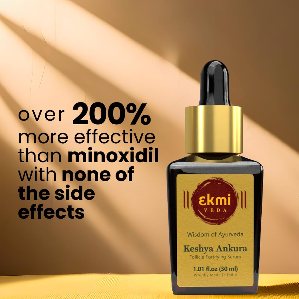 Ekmiveda Hair Growth Dht Blocker Serum With Redensyl, Procapil, Ayurvedic Herbs, Amla, Brahmi, Capilia Longa. Follicle Stimulating Hair Density Serum. Hair Loss Treatment For Women & Men, 1.01 Fl Oz
