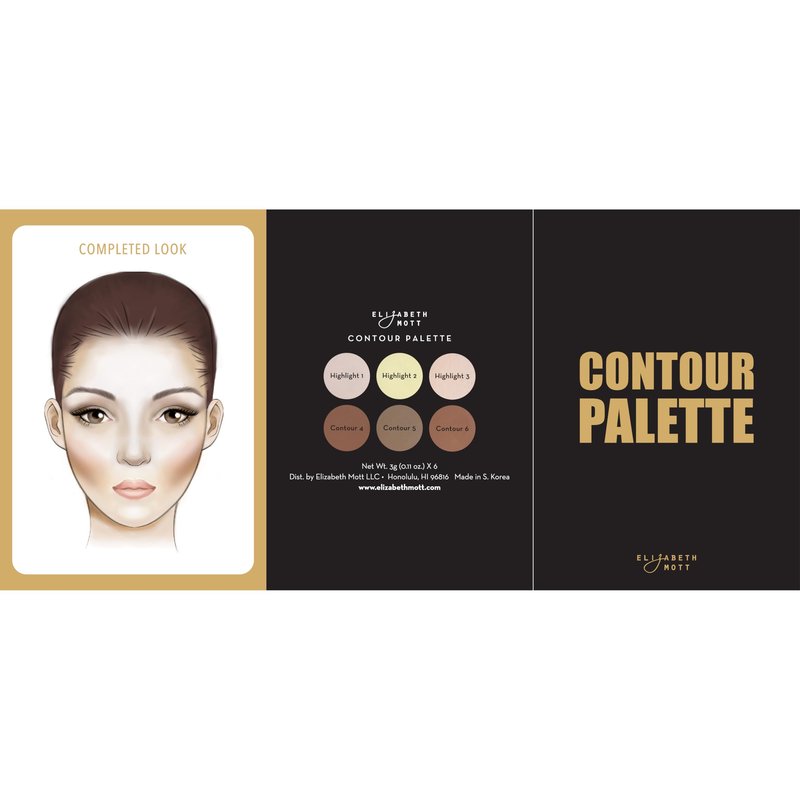Elizabeth Mott Bronzer Contour Palette with Highlighting Powder – 6 Blendable Shades for Natural Glow – Long-Lasting, Lightweight, Cruelty-Free & Paraben-Free Makeup Contouring Kit for All Skin Tones