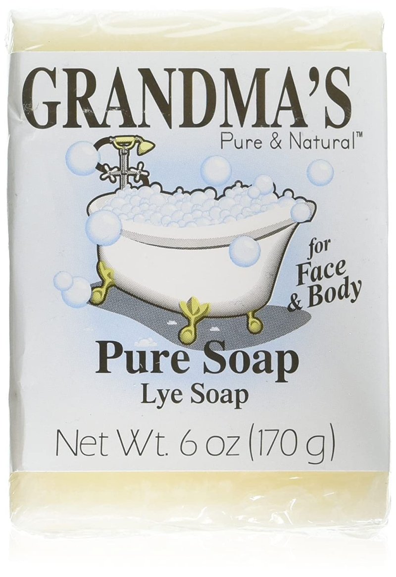 Pure Lye Soap Bar - 6.0 oz Unscented Face & Body Wash | No Detergents, Dyes, or Fragrances - 4 Pack