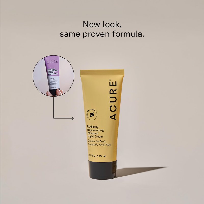 Acure Radically Rejuvenating Whipped Night Cream - Anti Aging Peptide Night Face Cream for Women & Men, Hydrating & Renewing Moisturizer for Fine Lines and Dark Spots with Vitamin C - 1.7 fl oz