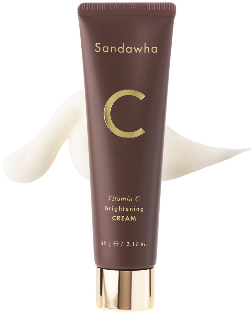 SanDaWha SKINCURE Vitamin C Cream - Korean Skincare Vegan Face Moisturizer with 2% Ascorbyl Glucoside for Radiant Glow, Hydration & Anti-Aging Care, 2.03 oz.