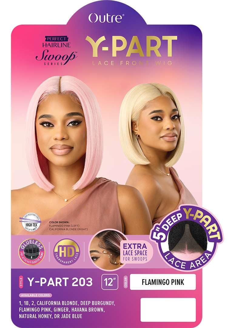 Outre Lace Front Wig - Perfect Hair Line - Swoop Series Y-Part 203 (OFF BLACK 1B)