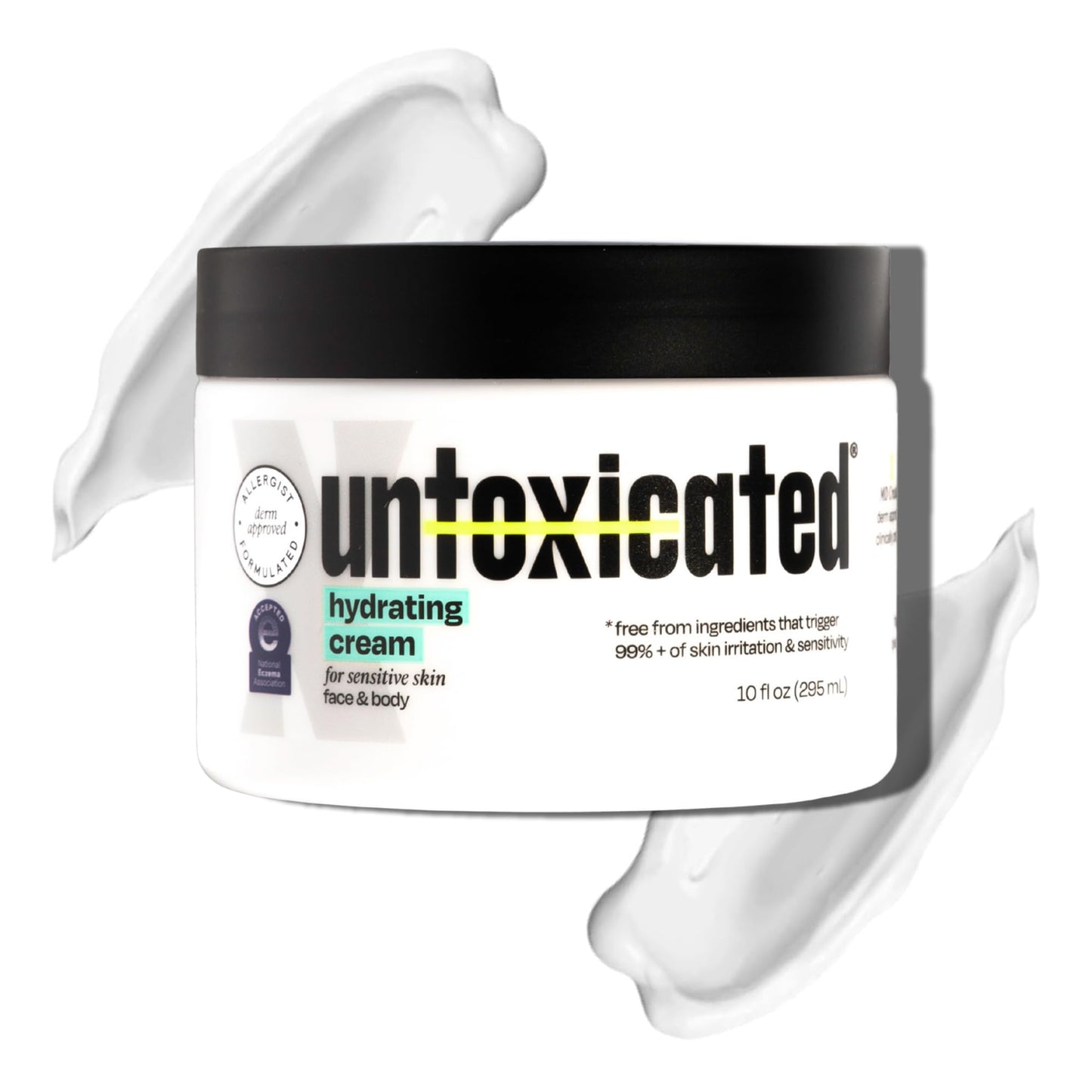 Untoxicated Moisturizing Cream - Facial Moisturizer & Body Cream for Sensitive Skin and NEA Approved for Eczema Relief - Ceramides & Hyaluronic Acid with No Common Irritants