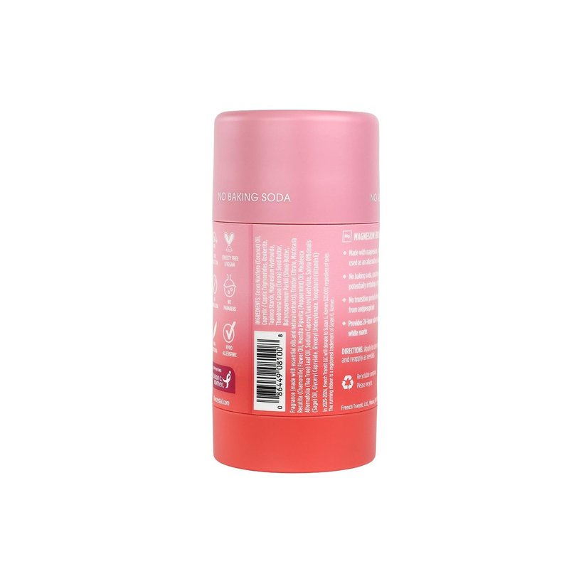 Crystal Magnesium Solid Stick Natural Deodorant, Non-Irritating Aluminum Free Deodorant for Men or Women, Safely and Effectively Fights Odor, Baking Soda Free, Coconut + Vanilla, 2.5 oz