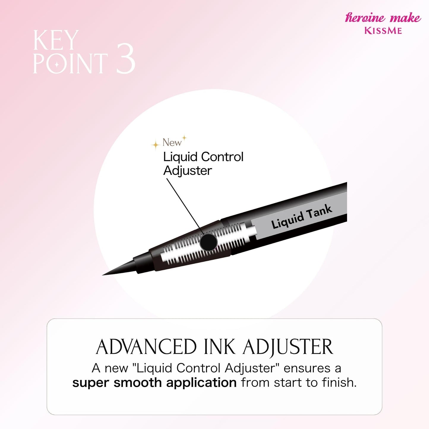 Heroine Make by KissMe Super Durable Eyeliner | Waterproof Liquid Eyeliner | Black Liquid Liner for Long-Lasting Color | Smudge-Proof Formula | Hypoallergenic for Sensitive Eyes | Japanese Makeup