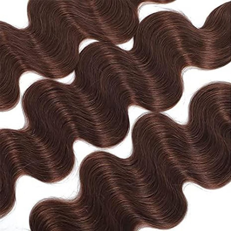 Human Hair Bundles - 12A Unprocessed Chocolate Brown Body Wave | 12, 14, 16 Inch Double Weft for Black Women