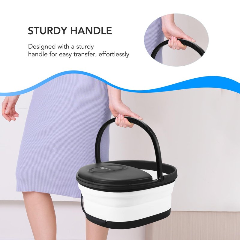 SPA4PIEDS Collapsible Foot Spa Bath with Heat and Massage Rollers, 10-in-1 Foot Spa Pedicure Kit, Bubble, Red Light, Water Jets, Feet Soaking Tub for Stress Relief & Soft Feet, Gift for Mom and Dad