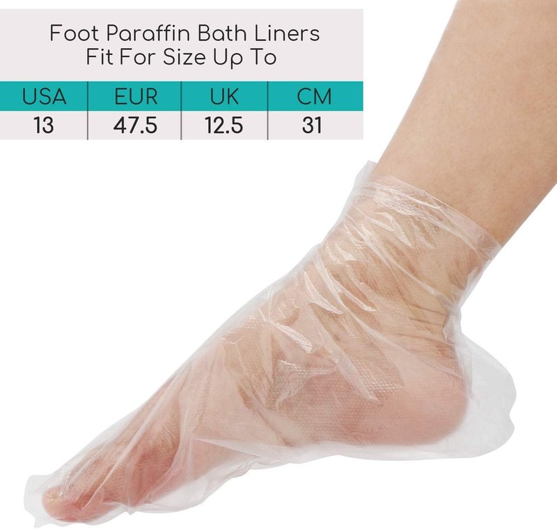 Paraffin Wax Bath Liners - Thicker Heated Foot Spa Booties | 200pcs Plastic Socks & Gloves for Hand & Foot Therapy