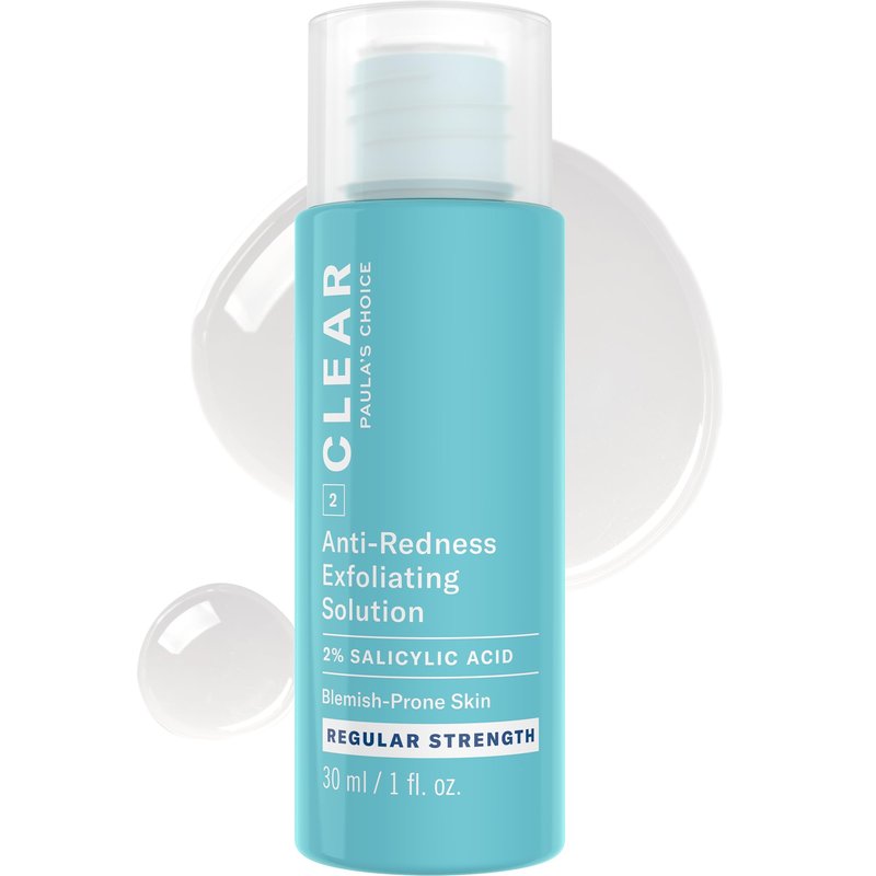 Paula's Choice CLEAR Anti-Redness Exfoliating Solution, 2% Salicylic Acid Liquid Exfoliant for Face, Exfoliant for Mild to Severe Acne & Breakouts, Blackheads and Clogged Pores, Fragrance-Free, 1oz