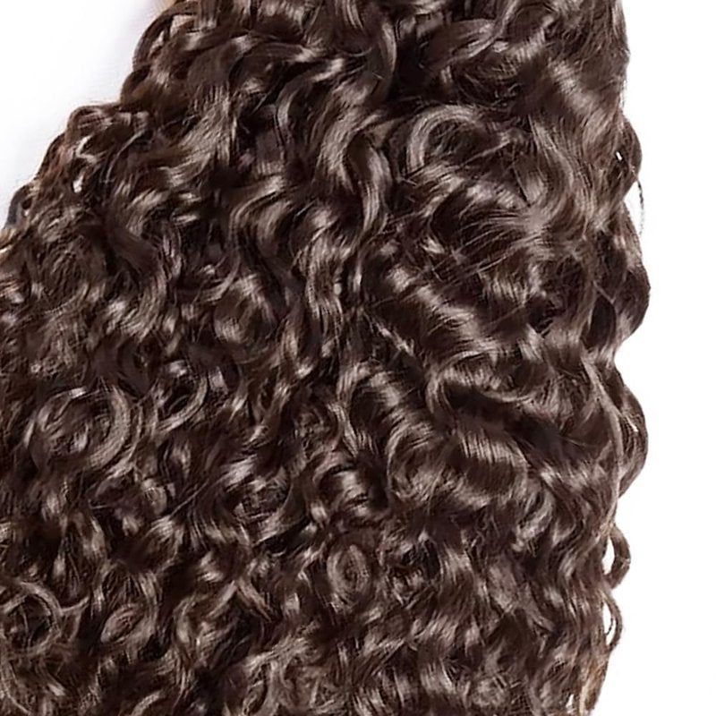 Human Hair Bundles 26 Inch Water Wave Single Bundle #4 Chocolate Brown Human Hair Unprocessed Native Virgin Hair 100g Total 1 Extension Wet and Wavy Human Hair Extensions for Women
