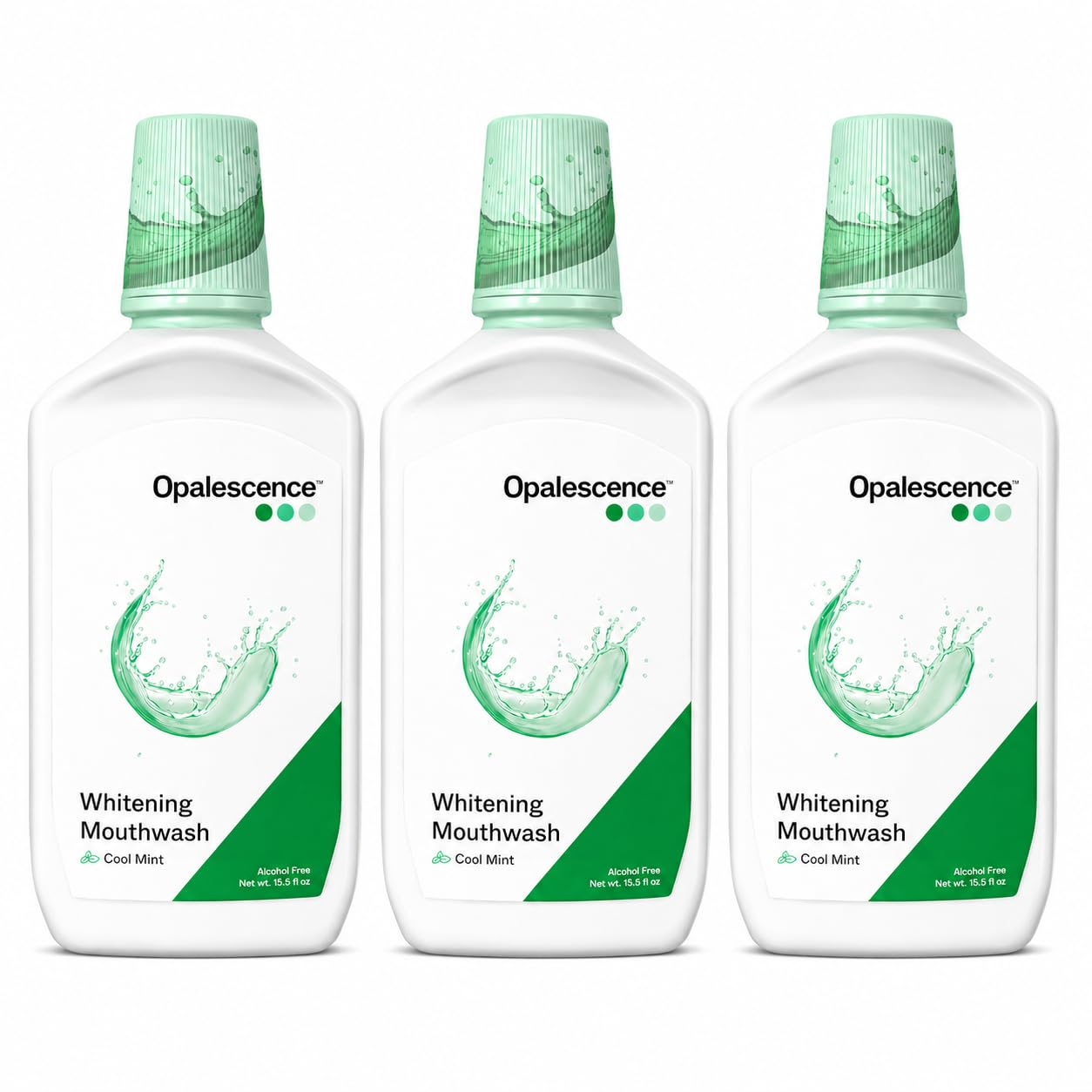 Opalescence Whitening Mouthwash – Teeth Whitening and Fresh Breath Mouthwash for Adults – Hydrogen Peroxide Formula, Alcohol-Free, Cool Mint Flavor (3 Bottles) 15.5 Fl Oz – Made by Ultradent 5447-3T