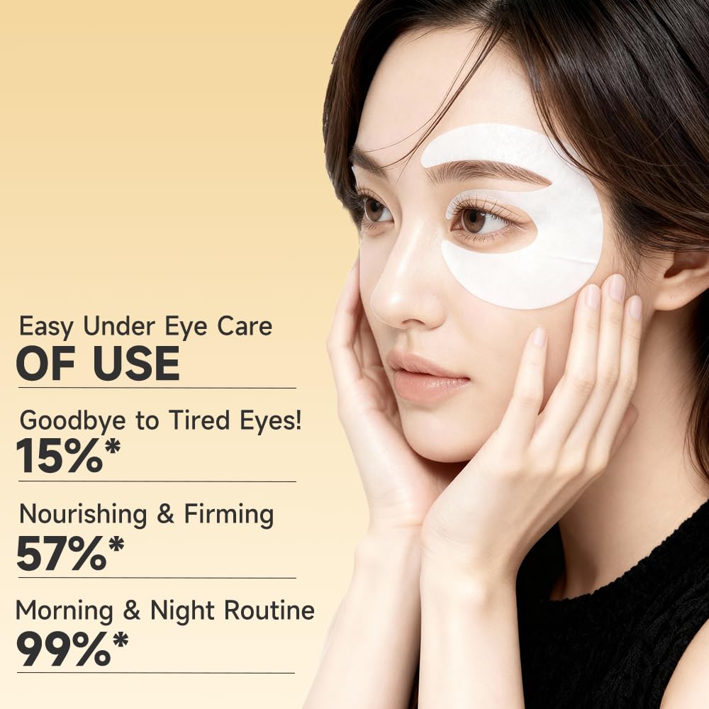 8 Pairs 5% PDRN Under Eye Patches, 6-in-1 Bio-Collagen 360° Eye Patches for puffy eyes, dark circles & Wrinkle | 2% Caffeine, Kojic acid, Retinol, Hyaluronic, Niacinamide | Korean Eye Care