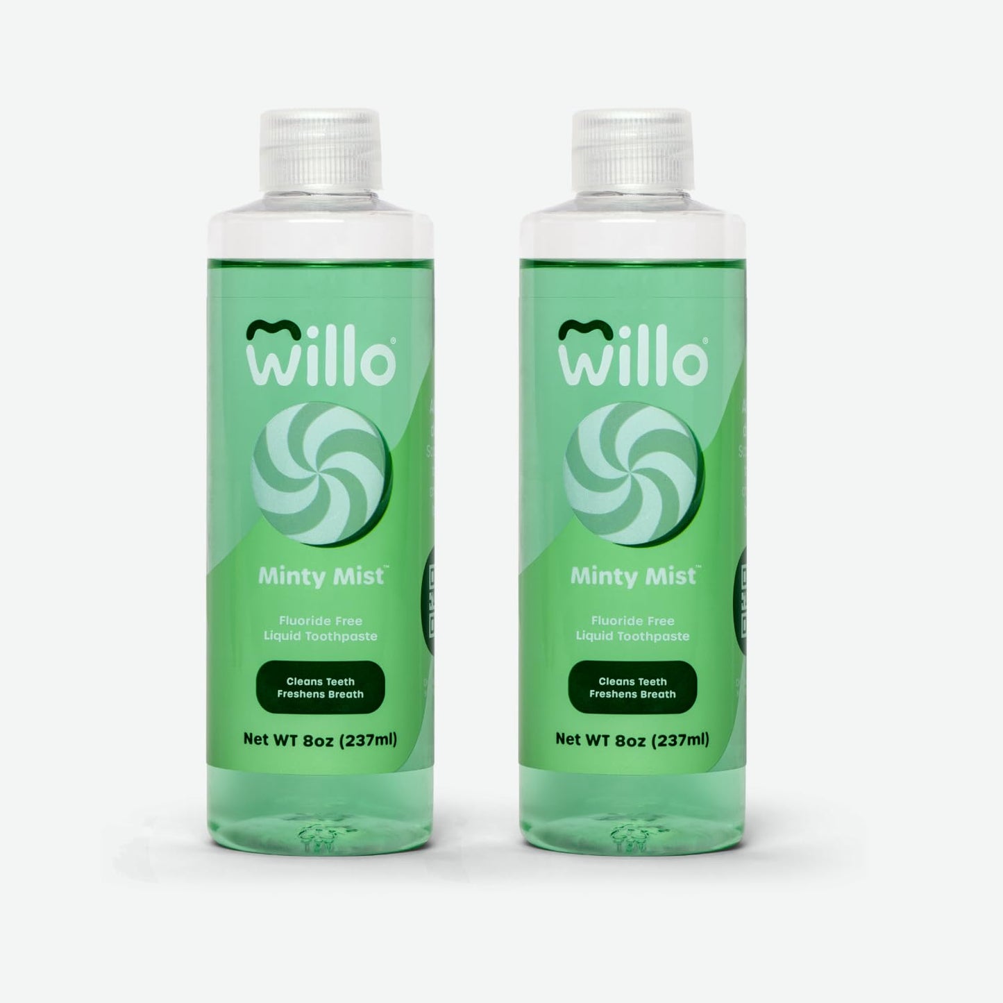 Willo Liquid Non-Fluoride Kids - for Use with AutoFlo Plus - Toothpaste (2-Pack, 8oz) - Minty Mist