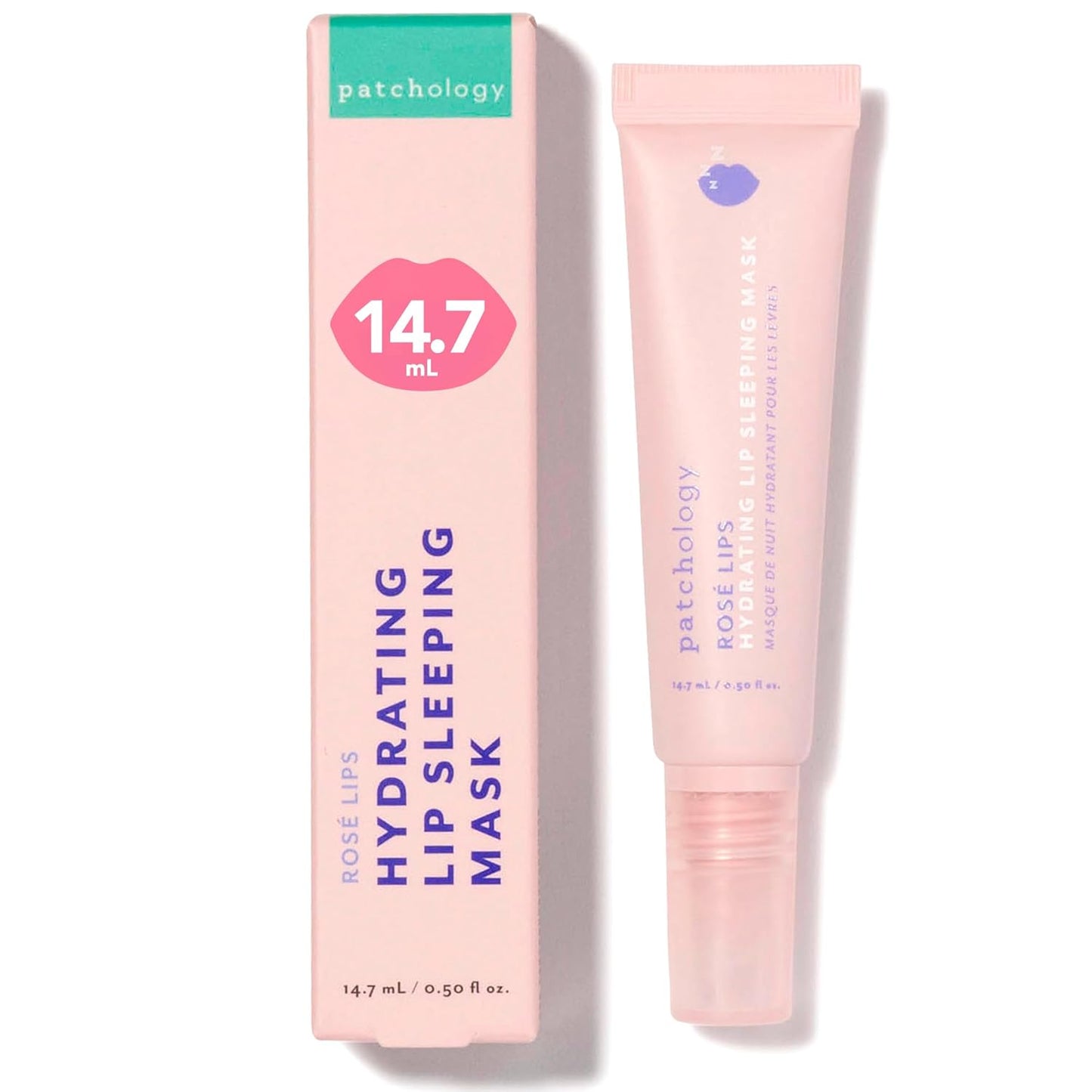 Patchology Rosé Lip Sleeping Mask - Hydrating Overnight Treatment with Hyaluronic Acid | 14.7 ml