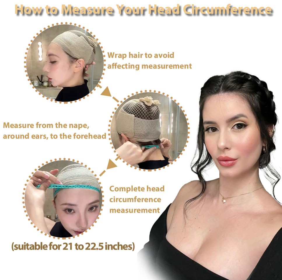 18-Inch Medium Length Wavy Synthetic Wig for Women - Brown Highlight Lace Front with Upgraded Elastic Straps | Perfect for Daily Wear & Halloween