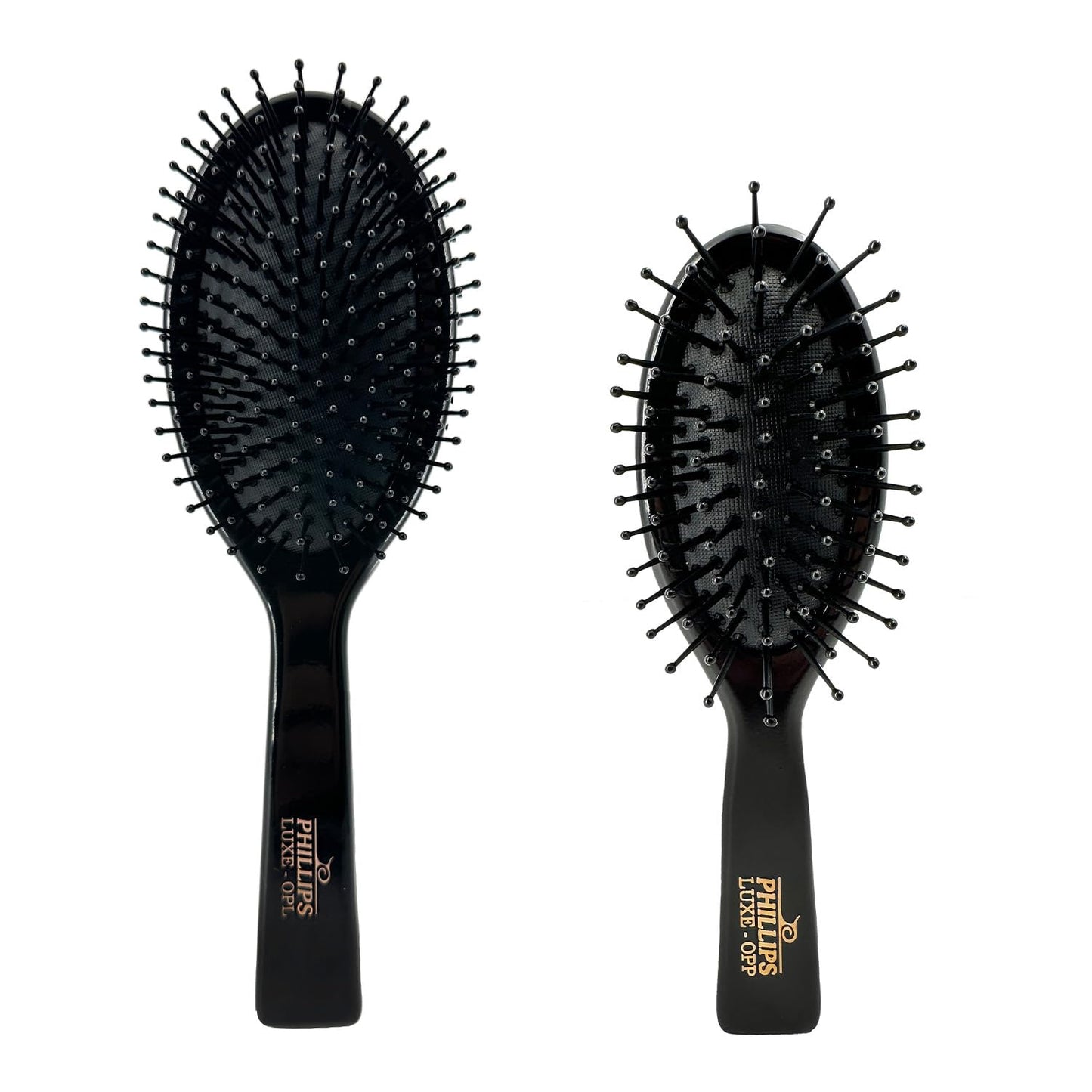 Phillips Brush Paddle Hairbrush Ball Tipped Nylon Combo Pack Detanglers