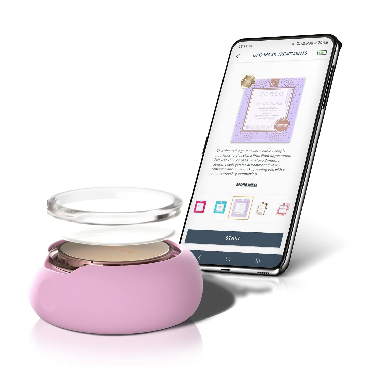 FOREO Youth Junkie Advanced Collection 2.0 UFO-Activated Facial Mask - Hydrating Facial - Beauty & Personal Care - Collagen & Olive Oil - All Skin Types - Dry skin with Wrinkles (6 pcs)