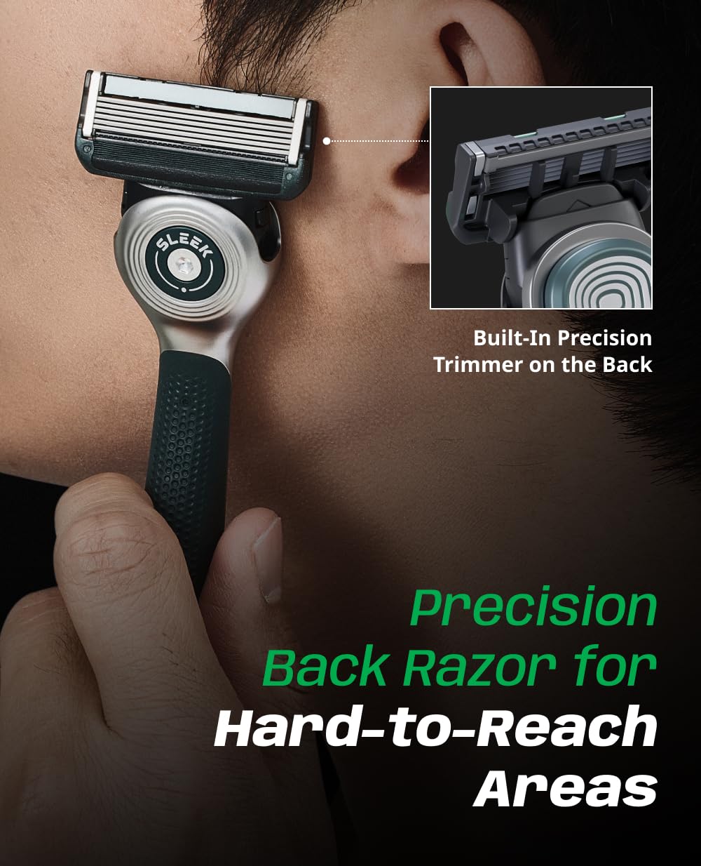 DORCO SLEEK 6 Blade Razor for Men with Multi-Flex Technology for a Smooth & Comfortable Shave | Cartridge Razor for Men, Razor Handle + 7 Cartridges