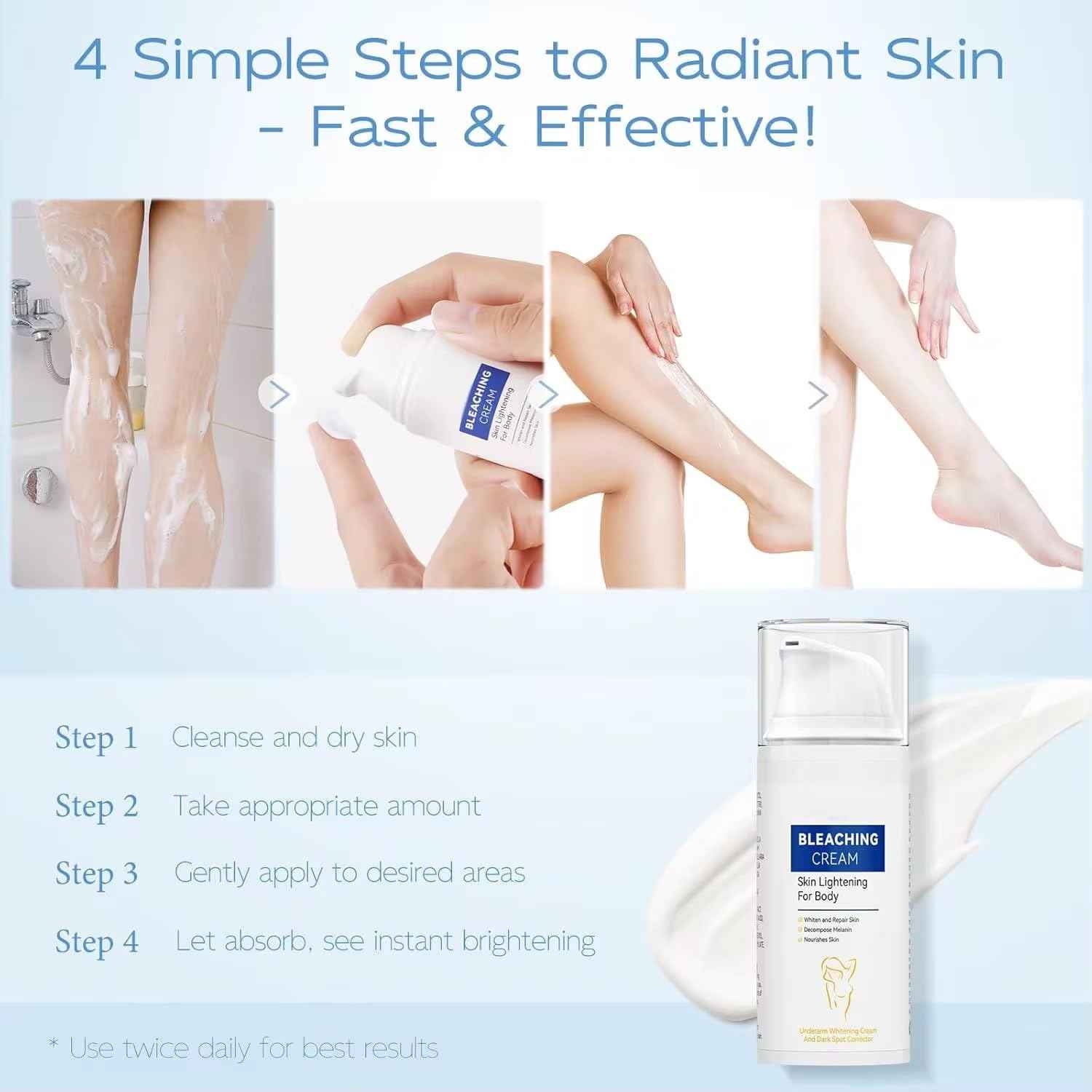 Skin Bleaching Cream for Intimate Areas – Vitamin C Dark Spot Remover for Underarms, Knees, Elbows & Bikini Line