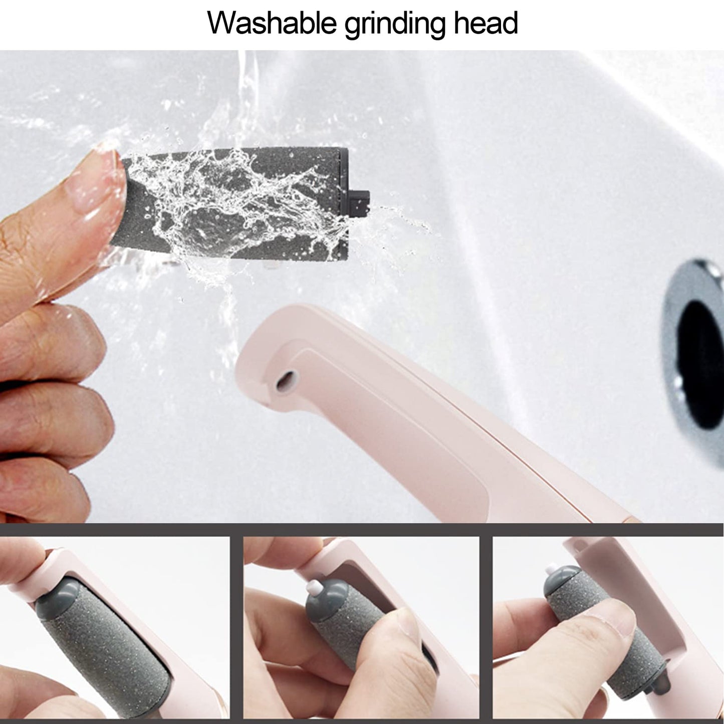 Pongnas Portable Electric Feet Callus Remover Rechargeable, Professional Foot File Scrubber Pedicure Tools with 2 Gears, Pedicure Tools kit Feet Care for Dead Skin Cracked Heels