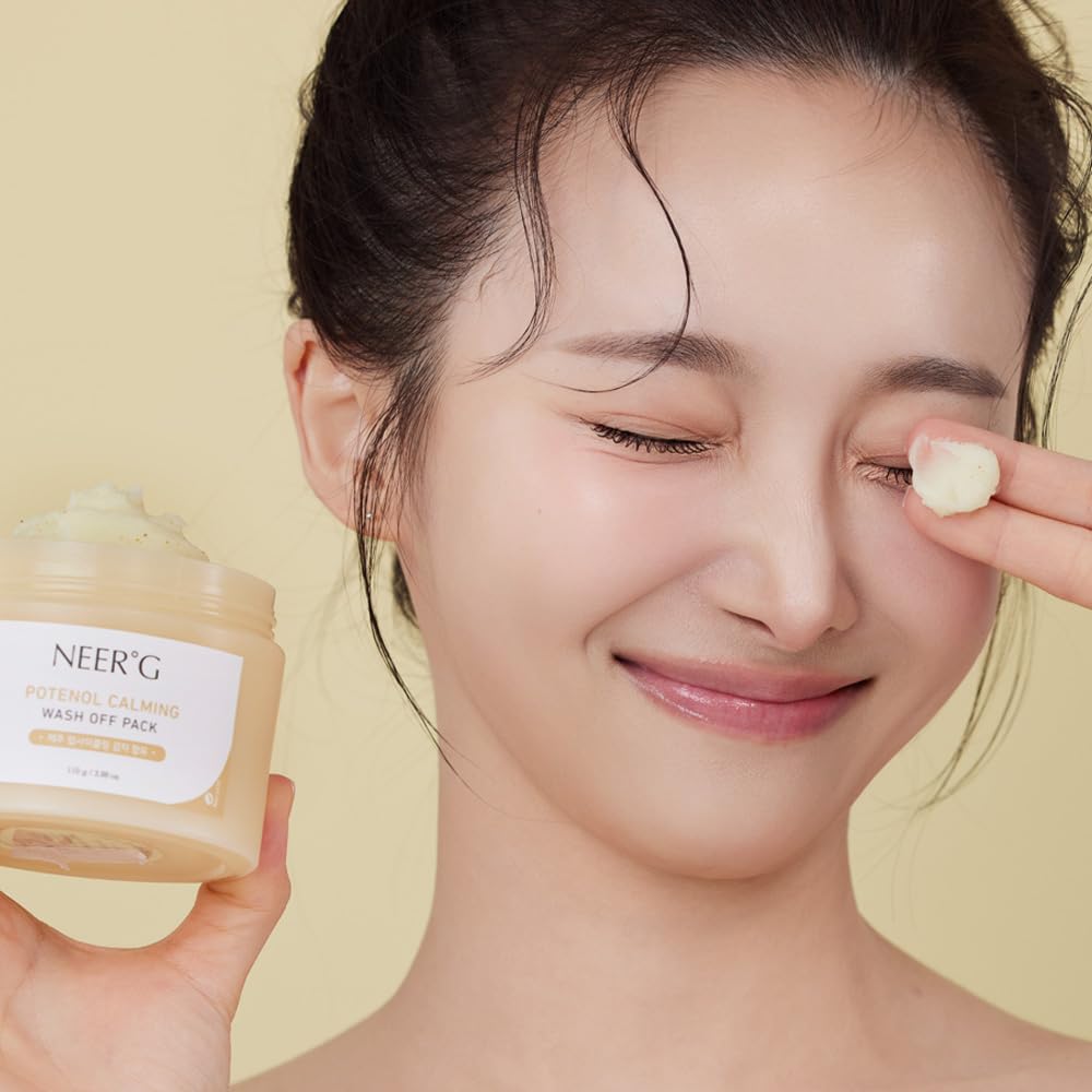 NEER°G Potenol Calming Wash Off Pack 3.88oz (110g) Soothes Sensitive Skin, Calm with Panthenol