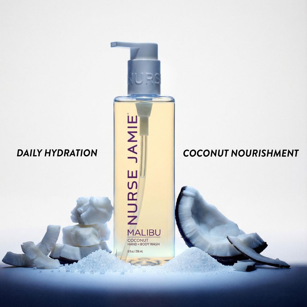 Nurse Jamie Malibu Coconut Body Wash & Body Lotion Set, Moisturizing, 16 oz