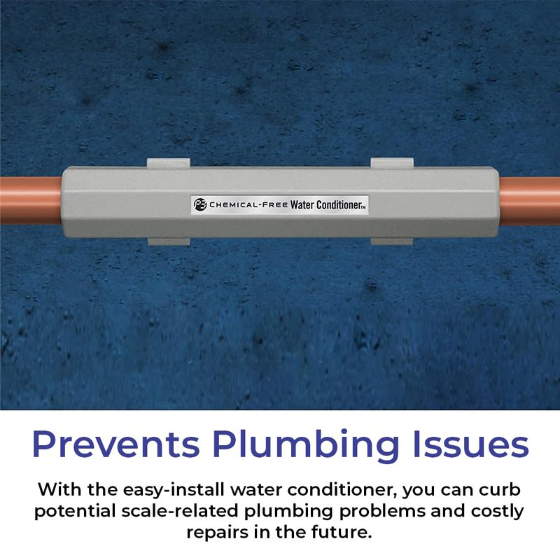 SAGEFINDS Chemical Free Water Conditioner | Reduces Limescale Buildup | Softens Hard Water | For Standard 3/4-Inch Pipes | Easy Install