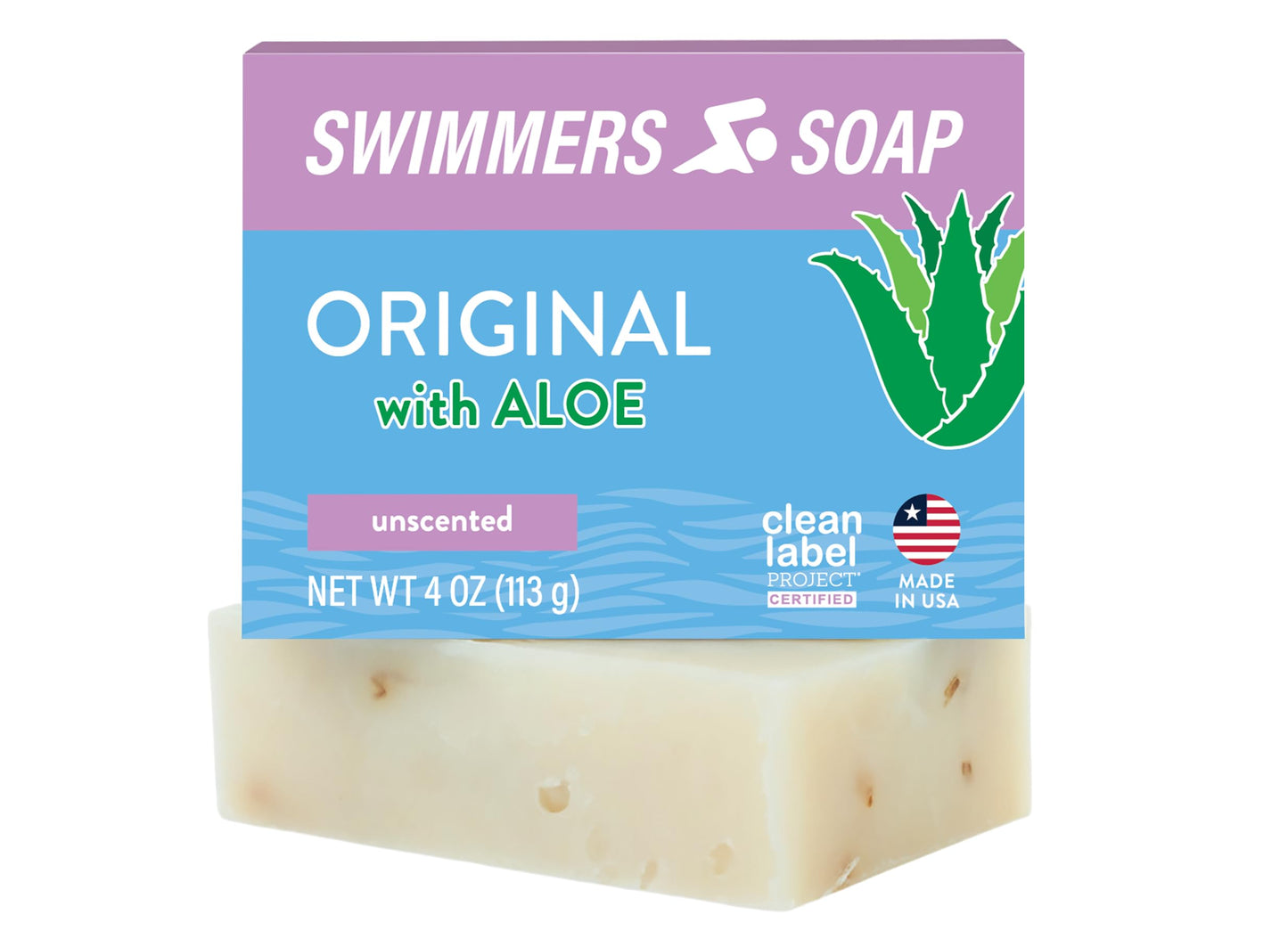Newton Bay Swimmers Soap | All Natural Body and Face Wash Soap Bar | Gently Washes Away Chlorine After Swimming | Revitalizes Sensitive Skin | Single 4 Ounce Soap Bar