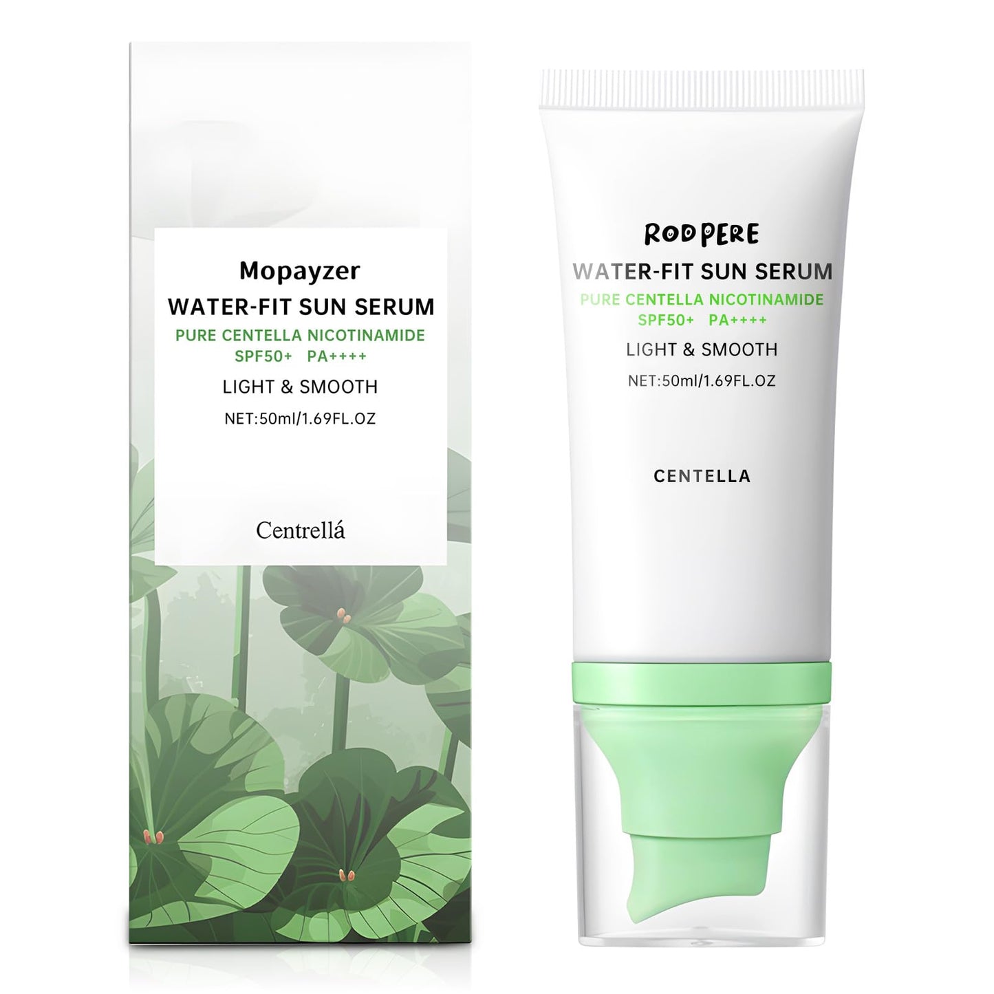 Centella Sunscreen SPF 50+ PA++++ With Niacinamide, Hyaluronic Acid, 50ml Long Lasting Protection Sun Screen Lotion For Face, Gentle Skincare, Water Based Sun Serum For All Skin, No White Cast