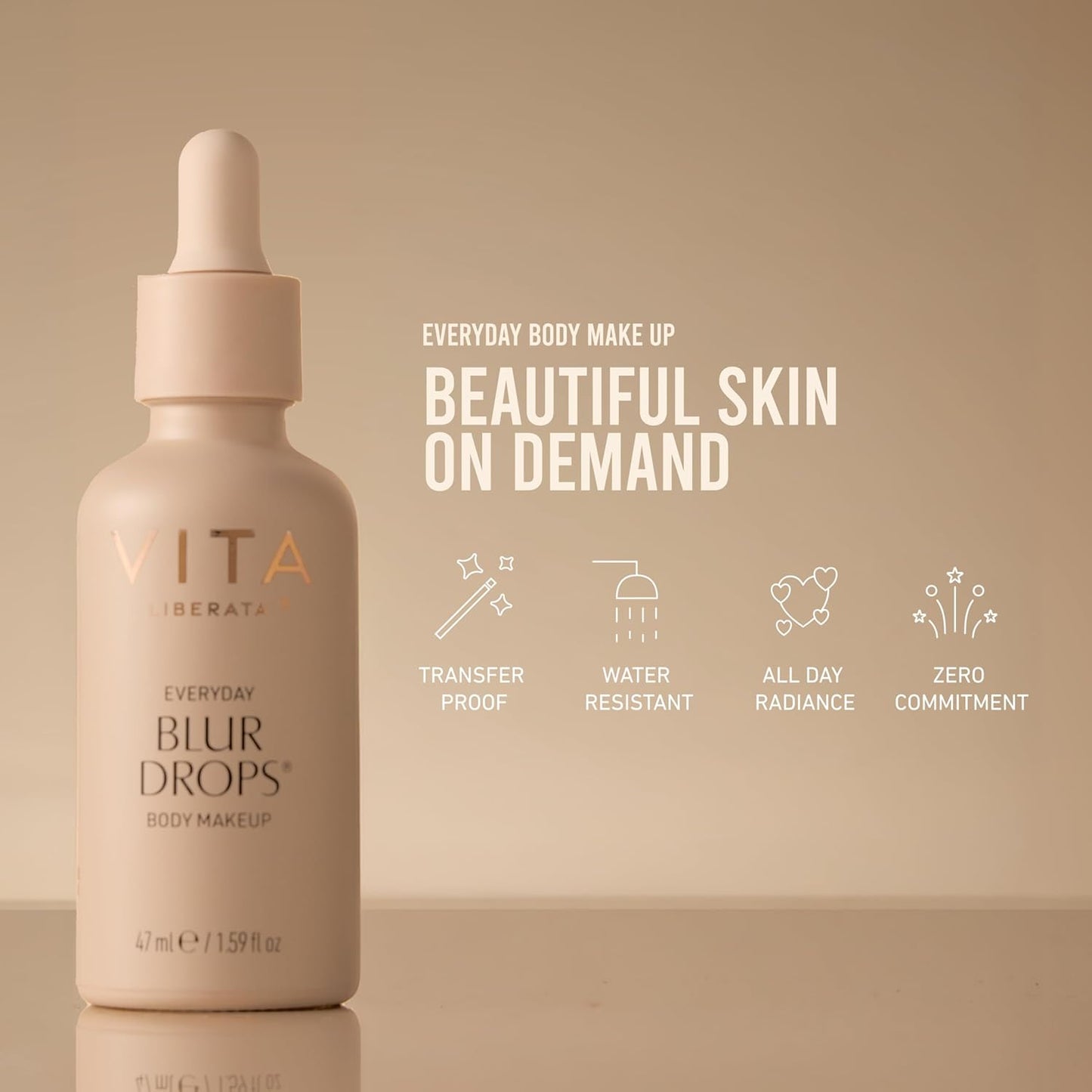 VITA LIBERATA Everyday Body Blur Drops - Medium Tanning Drops for Matte Satin Finish | 1.59 Fl Oz