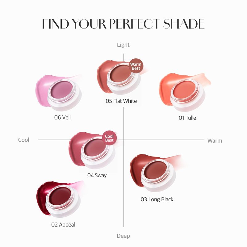 BEIGIC Flush Lip & Cheek Balm - Vegan Multiuse Cream Blush for Natural Glow | 05 Flat White - Neutral Beige, 0.14 fl. oz.