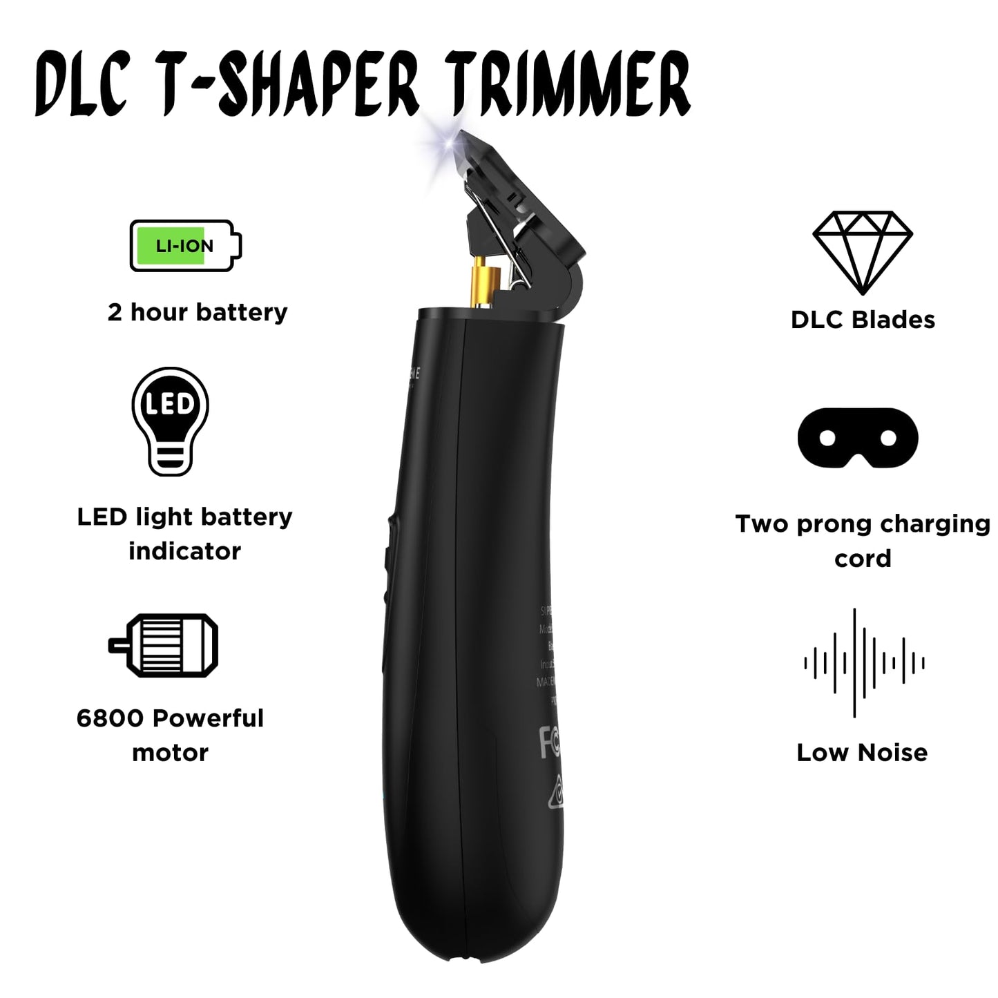 Supreme Trimmer Professional T Shaper | Cordless Hair & Beard Liner for Men | Low Noise, Precision Edger Clippers | Ideal for Sensitive Skin, Kids & Elderly | Barber & Home Use