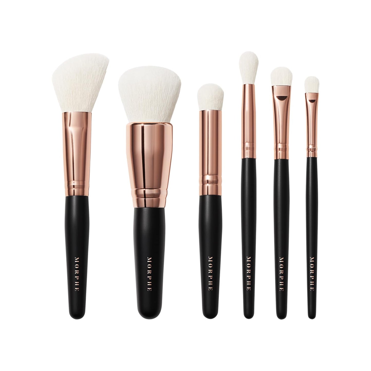 Morphe Makeup Brushes Set - 6-Piece Eye & Face Brush Collection | Synthetic Bristles & Brush Case Included